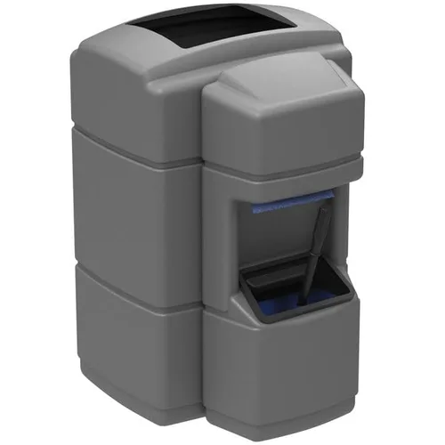 Vista 12 de Contenedor de basura negro de 28 galones con dispensador de toallas, escobilla de goma y estación de lavado de parabrisas, cubo de basura, papelera