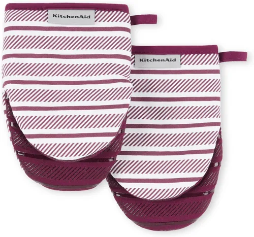 Vista 5 de KitchenAid Albany - Juego de 2 manoplas para horno pequeñas, color cielo aguamarina, 5.5 x 8 pulgadas