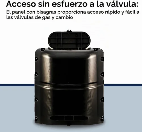 Vista 4 de Camco Cubierta de tanque de propano individual para cámper/RV - Cuenta con un panel superior extraíble y un diseño de polímero de servicio pesado