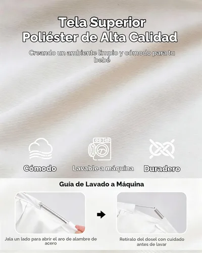Vista 3 de little dove - Toldo de cama para niñas con luces de estrella, 25.6 x 106