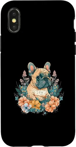 Vista 4 de iPhone 15 Bulldog Francés Asia Arte Japón China Amante de la Naturaleza Frenchie Caso