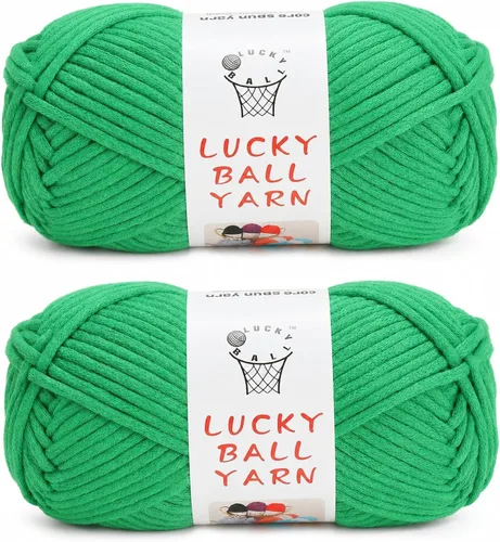 Vista 18 de LUCKY BALL Hilo para ganchillo, 3.53 oz/109 yardas, 70% algodón, 30% nailon, #5, hilo de tubo voluminoso para tejer, para bolsos, sombreros