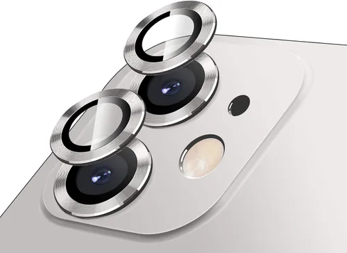 Vista 12 de LucBuy Protector de lente de cámara para iPhone 12 Pro Max, vidrio templado HD de alta calidad, aleación de aluminio, anillo individual, película