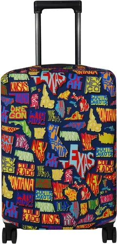 Vista 26 de Explore Land Funda protectora para maleta aprobada para volar, se adapta a maleta de 18 a 32 pulgadas, L Montañas Amber