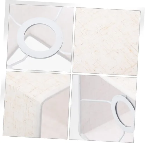 Vista 6 de Pantalla de lino para lámpara colgante de tambor, lámpara blanca, mesita de noche, decoración de tela, pantalla de araña, pantalla para lámparas