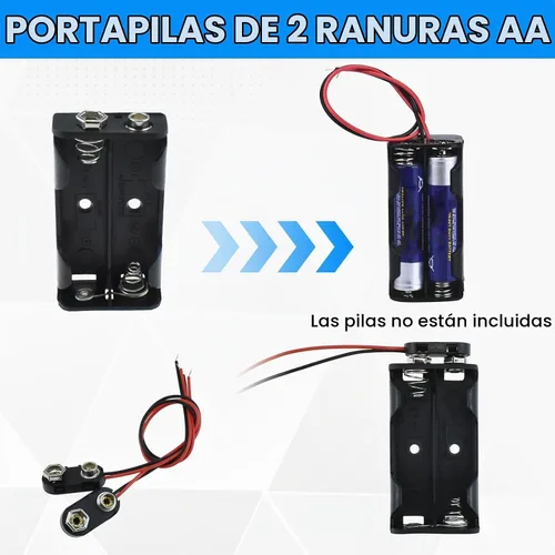Vista 5 de SDTC Tech Juego de 2 soportes de batería AA de 1,5 V y kit de conector a