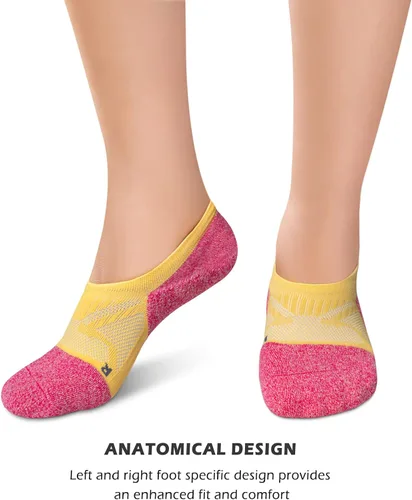 Vista 2 de WISVOOO No Show Socks Women Low Cut Cushioned Athletic Ankle Running Compression Socks 5 Pairs