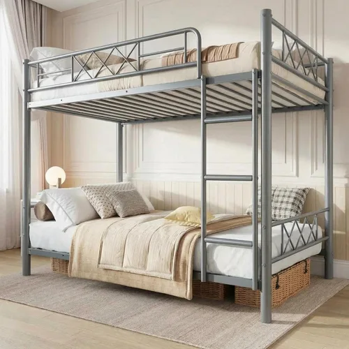 Vista 15 de Garvee Twin Size Loft Bed, Heavy Duty Metal Frame with Arched Guardrail, Flat Ladder Rung, and Steel Slat Support, No Box Spring Required, Space
