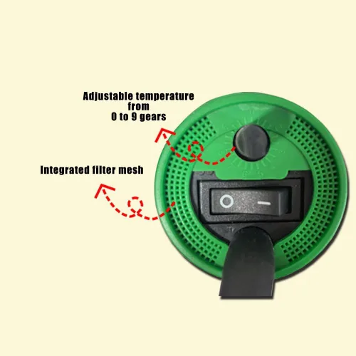 Vista 4 de Pistola de aire caliente profesional de 1600 W para soldadura de plástico, 5 boquillas, núcleo de calefacción y rodillo incluidos, soldador TPO