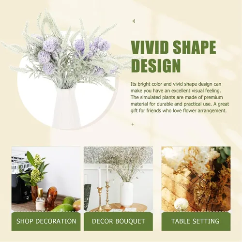 Vista 9 de DECHOUS Plantas artificiales, 2 unidades, flores artificiales de diente de león, hierba de pampa, cola de conejo, decoración de hierba sintética