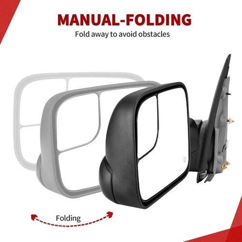 Vista 3 de YITAMOTOR Espejo de remolque compatible con Tacoma 2005 2006 2007 2008 2009 2010 2011 2012 2013 2014 2015 Espejo lateral plegable manualmente