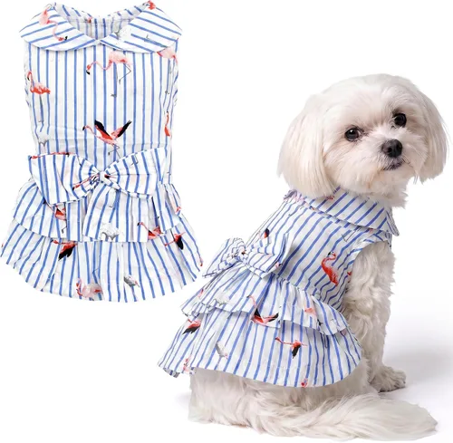 Vista 37 de Parisian Pet Chambray - Vestido para perro - Ligero sin mangas para perro, niña, talla XS Chambray en general