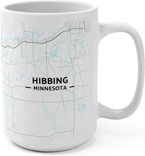 Vista 4 de Hibbing, Minnesota MN Map Mug (11 oz)