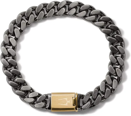 Vista 5 de Bulova Jewelry Men's Classic Stainless Steel Chain Link Bracelet with Clasp Closure