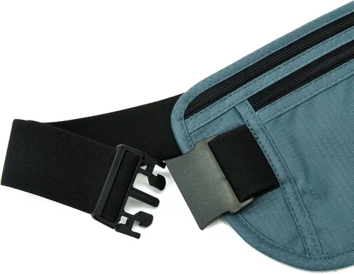 Vista 32 de DAITET Cinturón de dinero, soporte para pasaporte, cartera de viaje oculta segura con bloqueo RFID, riñonera encubierta (negro), Negro, Rfid