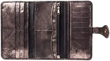 Vista 2 de CoFi Mila Billetera Trifold de cuero genuino hecho a mano - muchos patrones únicos