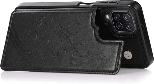 Vista 5 de Funda de teléfono para Samsung Galaxy A42 5G con protector de pantalla de vidrio templado, tarjetero con soporte para tarjetero, soporte para celda