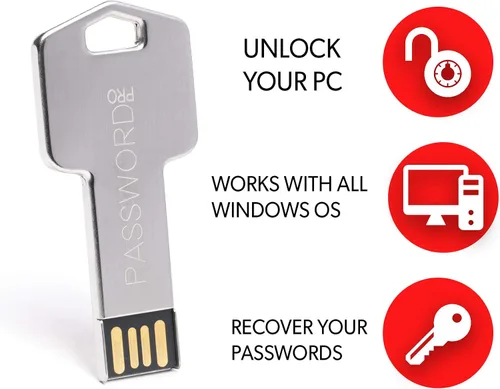 Vista 5 de Llave de restablecimiento de contraseña Pro Next Generation - USB 3.0 funciona con Windows 98, 2000, XP, Vista, 7 y 10 - Acceso rápido sin conexión