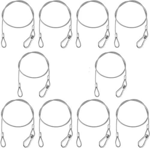 Vista 9 de MFL. Cables de seguridad para luces de escenario, carga de 110 libras, cuerda de seguridad de acero inoxidable de 31.5 pulgadas para luces