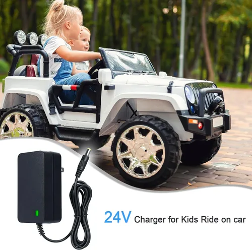 Vista 6 de Cargador de batería de 24V para juguetes montables, Cargador de 24V para autos montables Best Choice Products, Accesorios SUV motorizados, Cargador