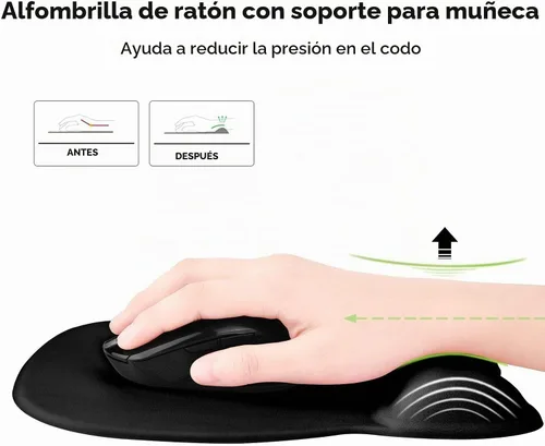 Vista 2 de EooCoo Alfombrilla ergonómica para mouse con soporte de muñeca, alfombrilla de mouse con reposamuñecas de espuma viscoelástica y base antideslizante