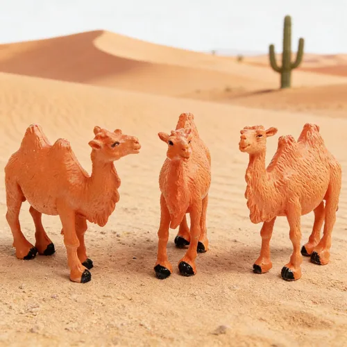 Vista 3 de X Hot Popcorn 10 figuras de camello, mini camellos, figuras de camellos