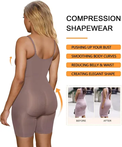 Vista 5 de SHAPERX Faja moldeadora para mujer, body con control de abdomen, levantador de glúteos, pantalones cortos moldeadores de cuerpo