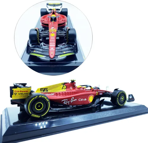Vista 4 de HTLNUZD Bburag 24/1/2022 Nuevo F1-75#55 para Ferrari 75 aniversario Sainz Estático Fórmula Uno Aleación Coche de carreras de aleación fundido