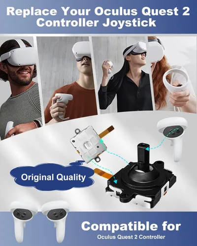 Vista 2 de Kit de repuesto para mando Meta Quest 2Oculus Quest 2 (9 en uno), AOJAKI Oculus Quest 2 accesorios para controlador Oculus, incluyendo joystick