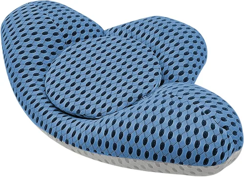 Vista 7 de OhMill Almohada de apoyo lumbar para dormir, cojín de espuma viscoelástica 3D de malla de aire para dormir de lado, espalda y estómago, cojín de Azul
