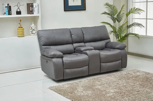 Vista 3 de Betsy Furniture Juego de sofá reclinable eléctrico de microfibra para sala de estar, 8007 (gris, sofá eléctrico+sofá biplaza)