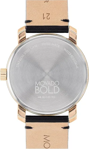 Vista 3 de Movado Bold Access Men's Quartz Watch, Swiss Movement, Leather Strap, Water-Resistant up to 3ATM, Classic Timepiece - Gift for Him - 41mm