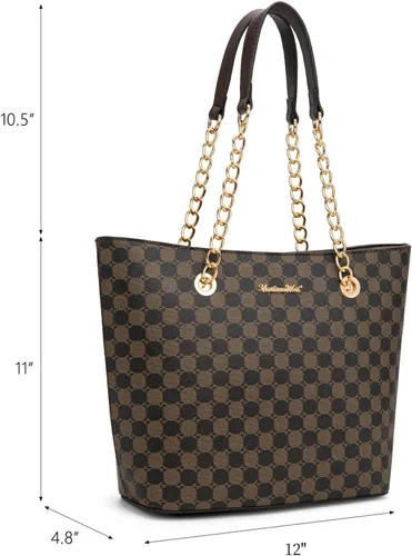 Vista 3 de Montana West Bolso de mano para mujer con asa superior con cadena