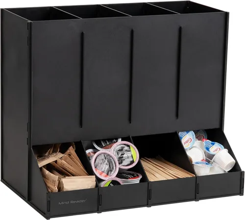 Vista 8 de Mind Reader Dispensador de cápsulas de café de una sola porción con 4 compartimentos, capacidad para 120 cápsulas, sala de descanso, 14.5 pulgadas