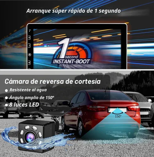 Vista 4 de COREHAN Estéreo de auto doble DIN – Estéreo de coche con pantalla táctil de 10 pulgadas con Bluetooth, cámara de respaldo, audio para automóvil