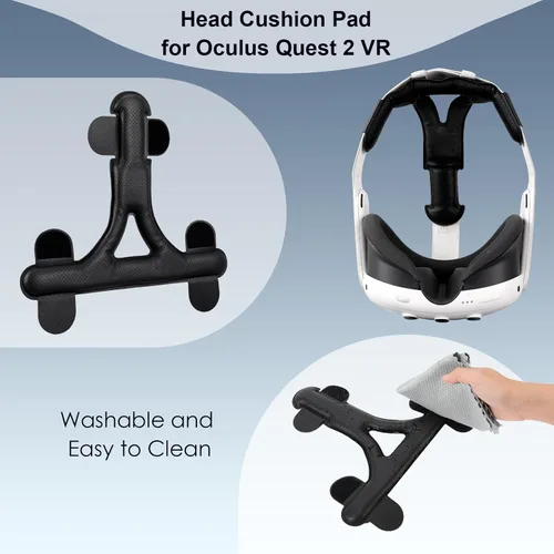 Vista 3 de YipuVR Head Cushion for MetaQuest 3 Headset,Soft PU Headrest Replacement for Enhanced Support,Comfort VR Accessories