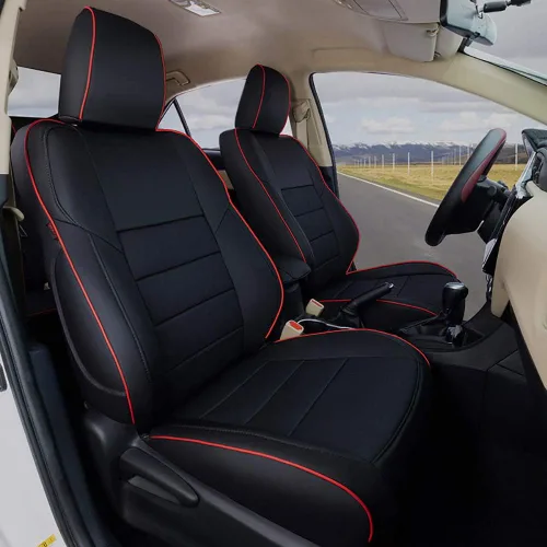 Vista 14 de EKR - Juego completo de fundas de asiento de cuero para automóvil de ajuste personalizado (color negro)
