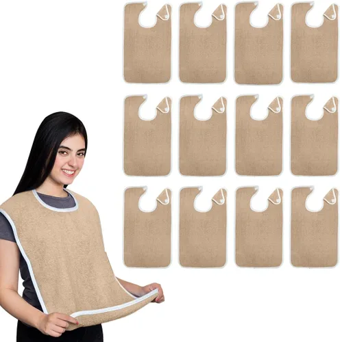 Vista 21 de Avalon Towels Adult Bibs for Women 100% Cotton Bib for Adults for Eating - Terry Cloth Adult Bibs for Men Clothing Protectors