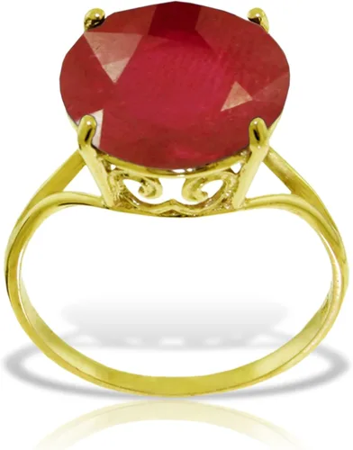 Vista 3 de Galaxy Gold GG Anillo de oro macizo de 14 quilates, 0.472in, redondo, rubí 5584, Gema Metal, Rubí