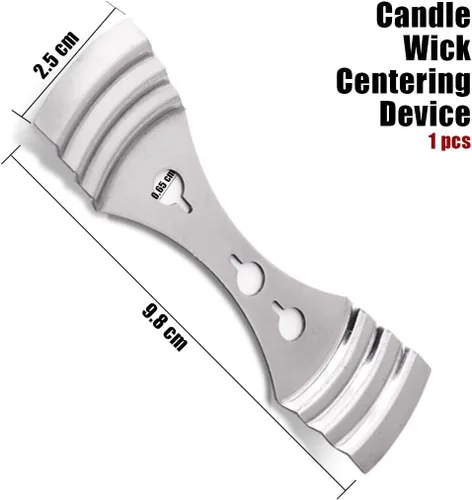 Vista 3 de EricX Light Mecha de vela de 8 pulgadas con calcomanías de mecha de vela y dispositivo de centrado de mecha de vela, 60 piezas para fabricación