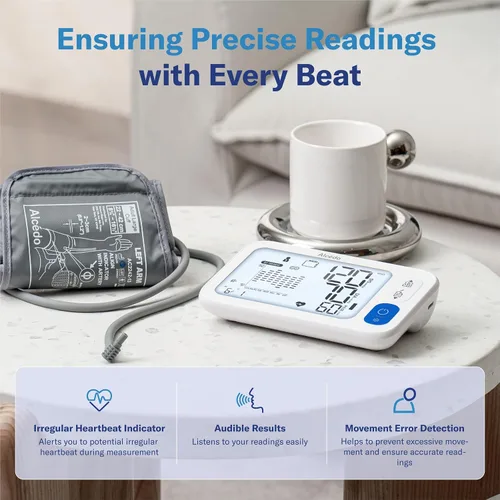 Vista 8 de Alcedo Monitor de presión arterial Bluetooth para uso doméstico, máquina inteligente precisa de presión arterial superior con puño de amplio rango