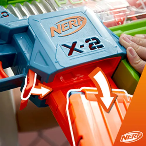 Vista 10 de Nerf Elite 2.0 - Pistola motorizada de doble perforación, 50 dardos, 2 clips de 10 dardos, a partir de 8 años