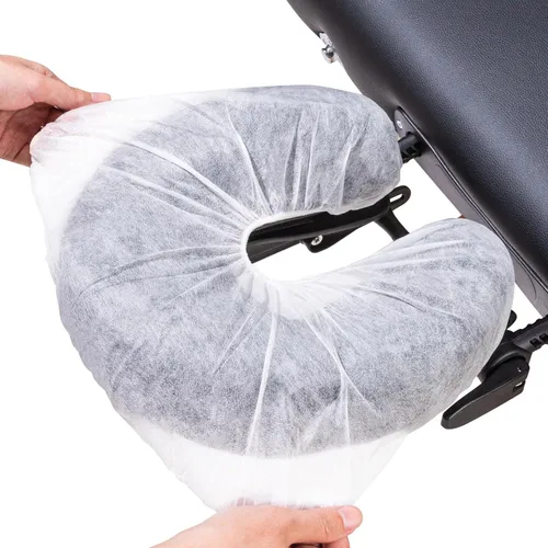 Vista 2 de Noverlife 100 fundas desechables ajustables para la cara, no tejidas, ultra suaves, fundas para reposacabezas para mesas de masaje y sillas