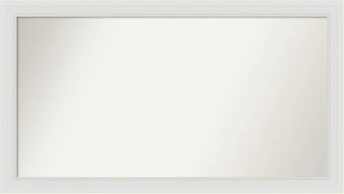 Vista 169 de Amanti Art Espejo de baño blanco para sobre el fregadero, 24 x 26 pulgadas, espejo rectangular blanco y blanco, marco de madera contemporáneo