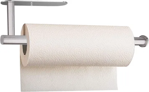 Vista 11 de Toallero de papel para debajo del gabinete, soporte autoadhesivo para toallas de papel negro mate para encimera de baño, organizador horizontal