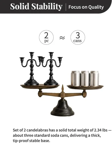 Vista 7 de NUPTIO Candelabros Portavelas Negros: Candelabros Vintage Candelabros 3