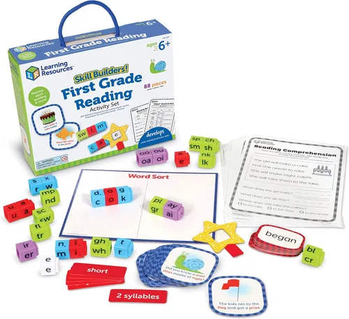 Vista 7 de Learning Resources Kit de Constructores de Habilidades para Lectura de Jardín de Infantes, Tarjetas Flash para Aprender a Leer, Actividades