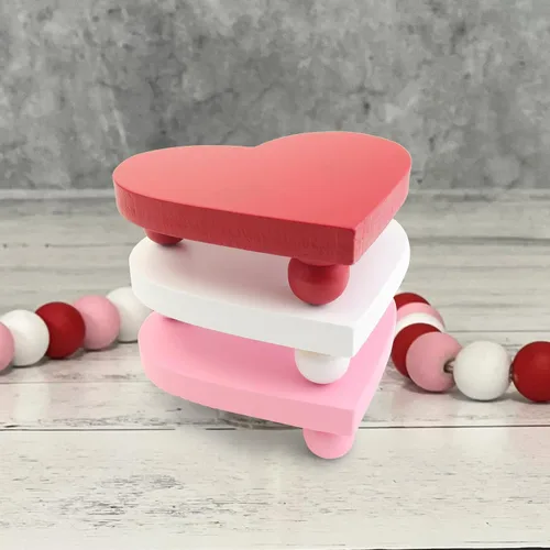 Vista 4 de Heart Risers - Bandeja escalonada para el día de San Valentín, mini elevadores para el día del amor, decoración del hogar, 3