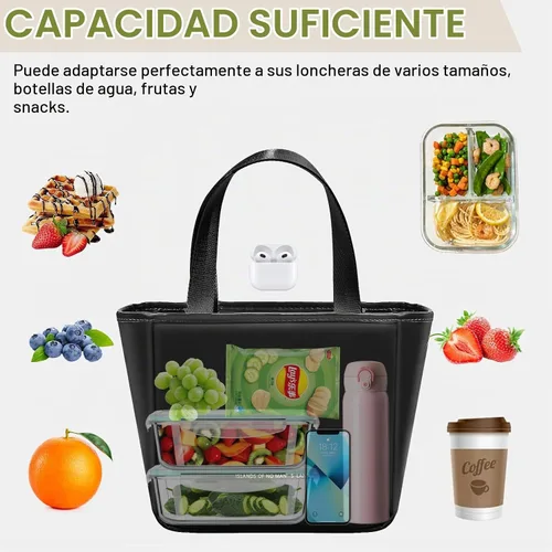 Vista 3 de Lonchera para Mujeres, Bolsa de Almuerzo para Mujeres Simple Reutilizable Aislada Bolsa Tote de Almuerzo Linda Bolsa Refrigeradora de Almacenamiento