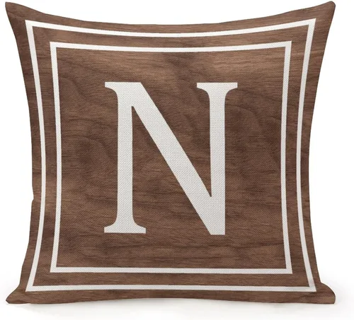 Vista 23 de Funda de almohada decorativa con diseño de letras blancas y monograma D, para sofá, dormitorio, automóvil, 16 x 16 pulgadas